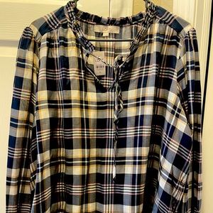LOFT XL plaid top